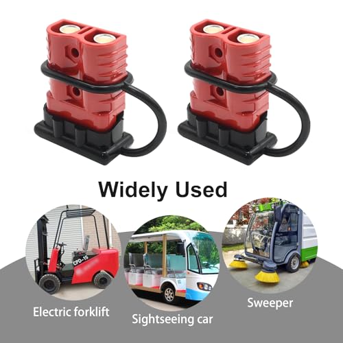 Hoypeyfiy 6Pcs 175A 12-36V Battery Quick Connector Kit, 2-4 Gauge Wire Quick Connect Plugs Kit, Red Quick Connect Jumper Cables Recovery Kit for Car Lifts Motors Trailer Towing ATV Winch