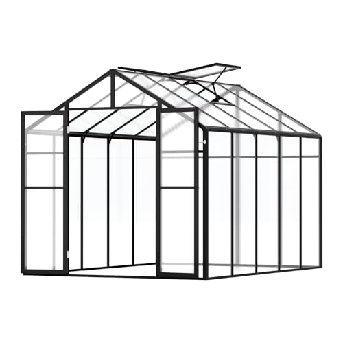 VEVOR Polycarbonate Garden Greenhouse, 8 x 10 Ft, with 2...