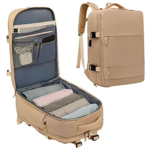 Mochila Viagem Avião Aeroporto Low Cost Ergonômica à Prova D'água Reforçada Bagagem de Mão (MARROM)