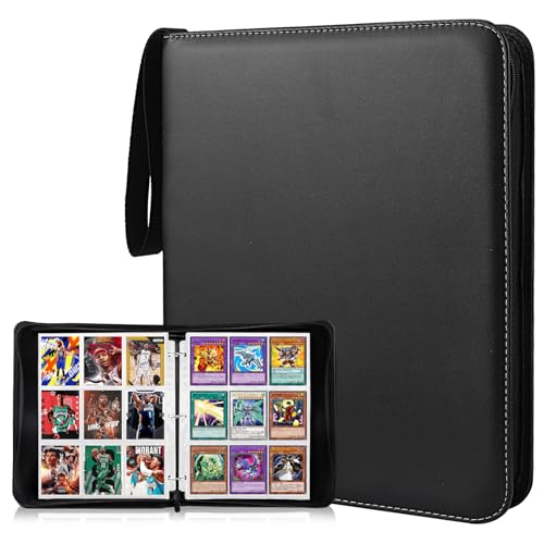 900 Pochette Carte, 50 Pages Porte Carte à Collectionner, Album de Cartes à Collectionner avec Fermeture Zippée, Album Classeur pour Cartes à...