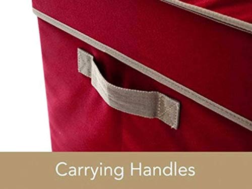 Covermates Keepsakes Adjustable Ornament Storage Box, Carrying Handles, Padded Protection - Holiday Storage-Red #TOP7