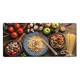 Gaming Mauspad XXL 800 x 400 mm, Küche Mousepad Gourmet-Essen Desk Mat mit Vernähte Kanten, WassXerdicht Anti-Rutsch Tastatur Unterlage, Verbessert Präzision Geschwindigkei Mauspads für Gamer -Y343