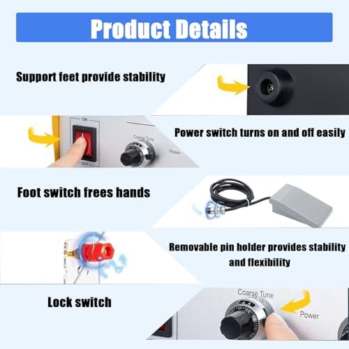 Automatic Jewelry Spot Welding Machine with Foot Switch, Precision Tweezers & Stand - Essential Handheld Equipment for Jewelry Repair & Creation,