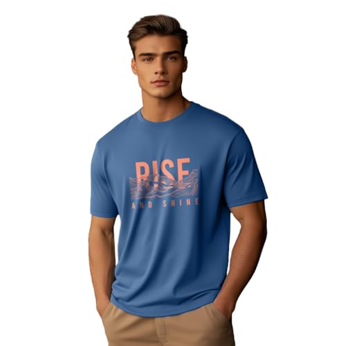 Image of Nobero 100% Cotton T Shirts for Men Stylish | Regular Fit | Graphic Printed T Shirts for Men 180 GSM Combed Cotton | Round Neck Half Sleeve
