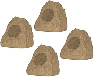 Theater Solutions 4R4S Outdoor Weatherproof Sandstone Rock Speakers 4 Piece Set 1000 Watts