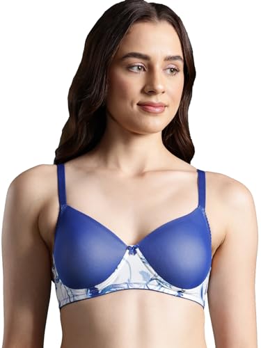 Image of LEADING LADY Women Printed Lightly Padded Non Wired Seamless T-Shirt Bras | Adjustable Straps | Full Coverage | Everyday Bra (Pack of 1)