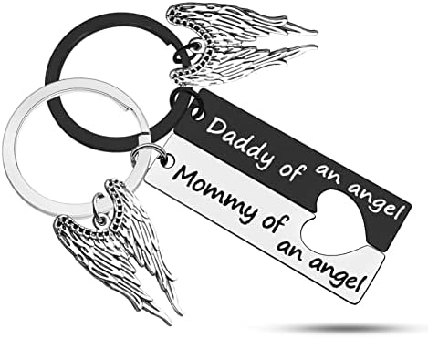 Baby Memorial Keychain Sympathy Gifts for Infant Baby Loss Miscarriage Gift Remembrance Keyring Mother Miscarriage Remembrance Key Chain Gift Jewelry Miscarriage Keepsake for Loss Child of Dad Mom