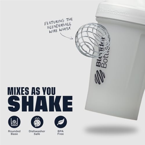Image of BlenderBottle Classic V2 Shaker Bottle Perfect for Protein Shakes and Pre Workout, 20-oz, Full-Color White
