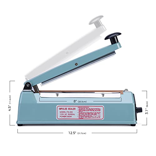 image for Fuxury 8 Inch Impulse Bag Sealer with Cutter, Heat Sealer Machine Clos