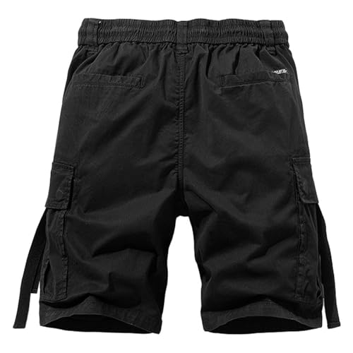 Short cargo d'été pour homme avec taille élastique et cordon