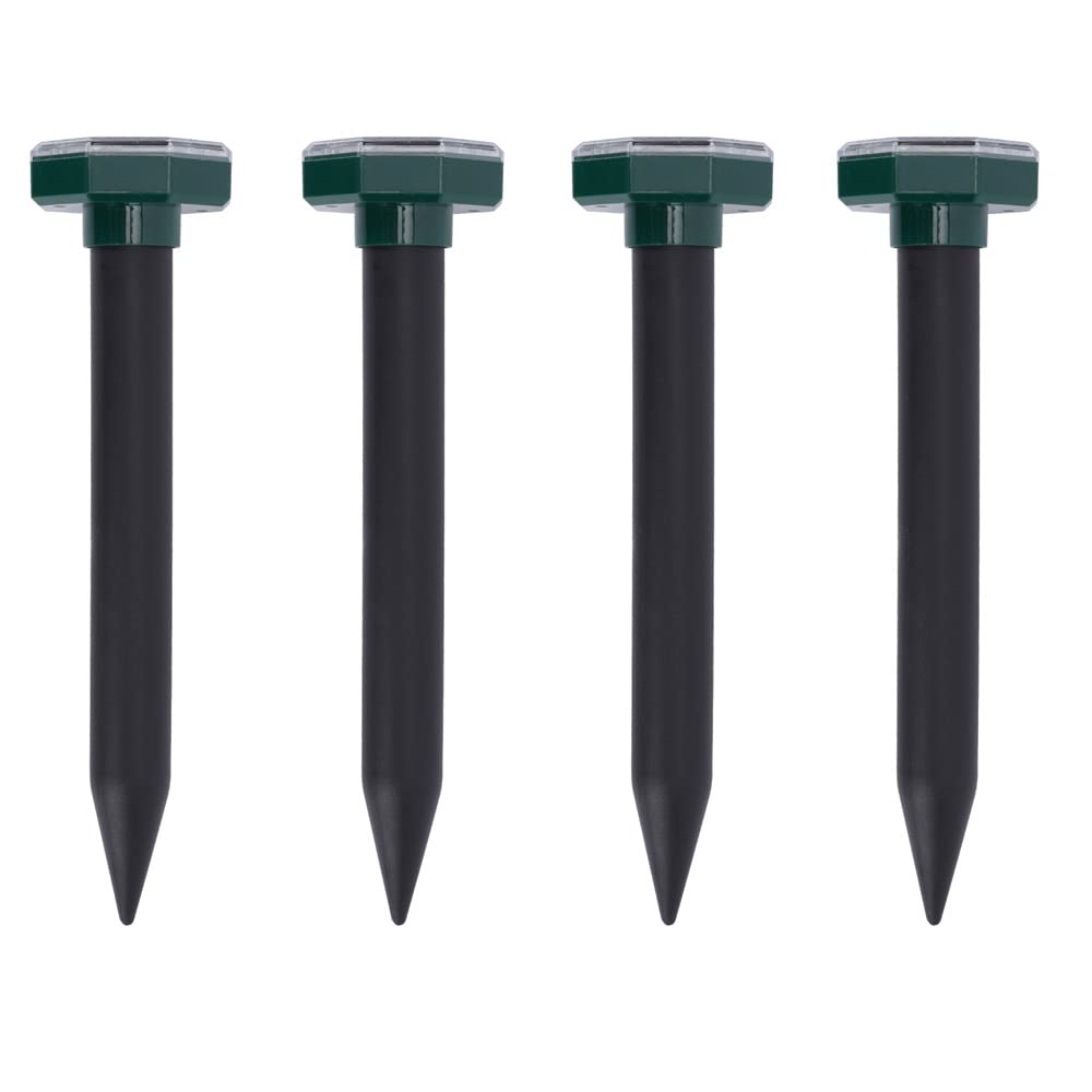 4X Ahuyentador de Topos ultrasonico,Solar Repelente de Ratones contra Topos, campañoles, Ratones, Hormigas y Serpientes,pto para Jardines, Campos, Cultivos