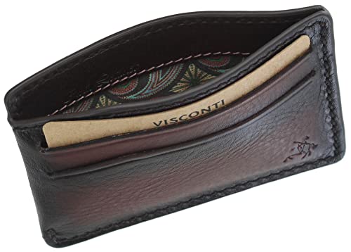 Porte-cartes en cuir Visconti MT86 marron poli d'exception - 4