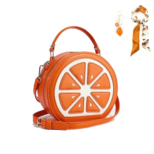 Lemon Purse for Women Cute Fruit Shaped PU Purse Crossbody Novelty Shoulder Bag Trendy Mini Stylish Top Handle Bags