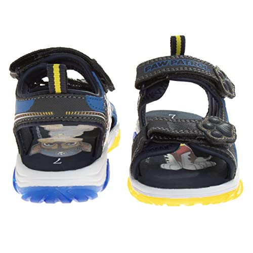 Nickelodeon Boys Paw Patrol Light Up Shoes- Summer Sandals- Kids Water Shoes - Chase Marshall Beach Adjustable Strap Closed Open Toe Outdoor Sport Hero Character Lights - Blue Yellow (Size 9 Toddler) #TOP3