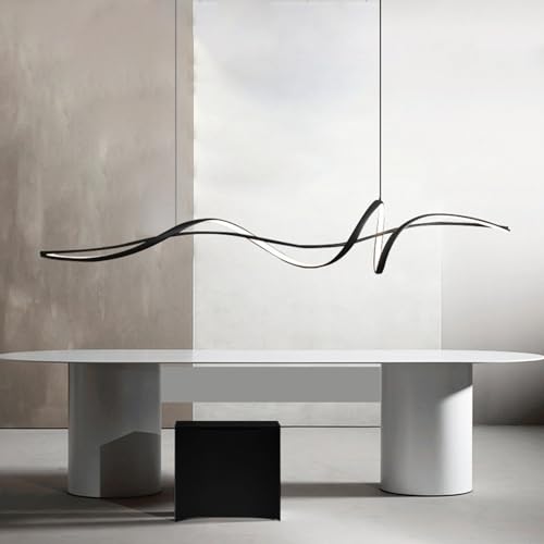 Lampe moderne en spirale noire avec réglage de lumière télécommandé pour intérieur chic