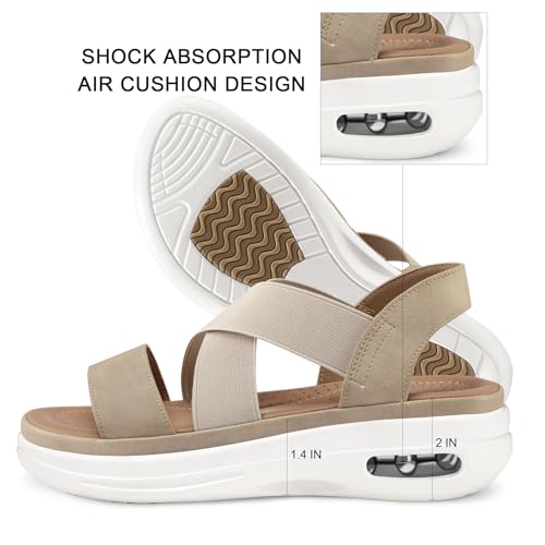 mysoft Women's Comfortable Walking Sandals Air Cushion Platform Shoes angle 4