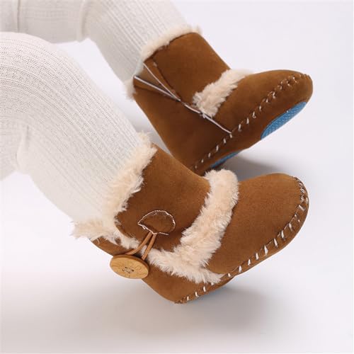 HsdsBebe Baby Boys Girls Snow Boots Premium Button Non Slip Soft Sole Toddler First Walker Winter Warm Crib Shoes2