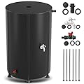 26 Gallon Large Capacity, Portable Rain Barrels, Portable Water Tank Storage Container, PVC Rainwater Collection System Including Spigots and Overflow Kit