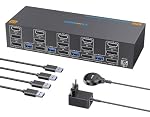 camgeet – 8K KVM Switch 4 PC 3 Monitors 4K@144Hz 8K@60Hz, mit 4 USB 3.