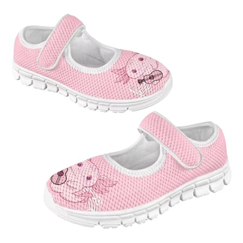 Binienty Girls School Uniform Shoes Mesh Mary Jane Dress Flats Slip on Casual Sneakers