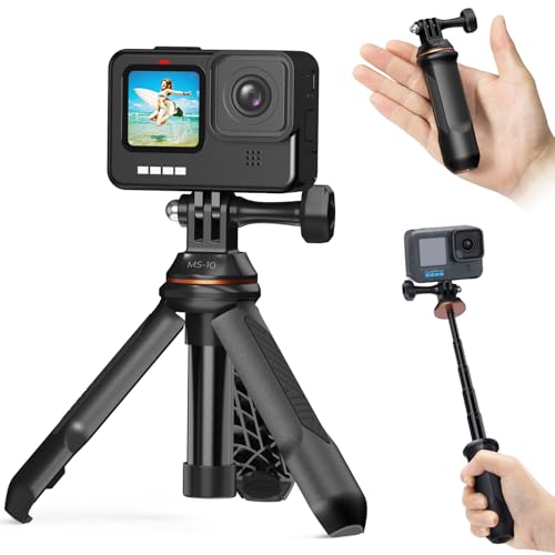 K&F Concept 33.5cm/13.2 Mini Tripod Selfie Stick for Action Camera Compatible with GoPro Hero 13/12/11/10/9/8/Max DJI Osmo Action 5/4/3/2/1 Insta360 One R/RS AKASO EK7000 & Other Action Cameras