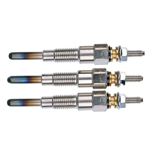 JEENDA 3PCS Glow Plug 16851-65510 16851-65512 Compatible with Kubota D722 D902 D905 D1005 D1105 V1505 V1305 Z482 RTV900 RTV1100 Tractor B1700D B1700E ZD326 ZD331 Mower BX1800D BX1830D