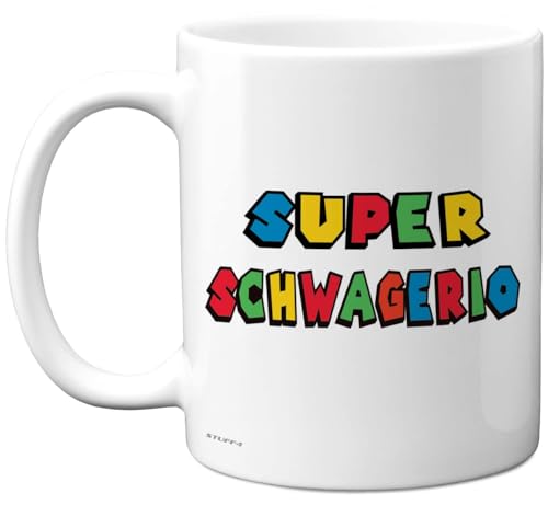 Super Schwagerio Tasse Schwager Geschenk Lustige Geburtstagsgeschenke für Schwager Weihnachten Geschenkidee 11oz Kaffeetasse Keramik Mikrowellen Spülmaschinenfest Geschenk von Schwägerin