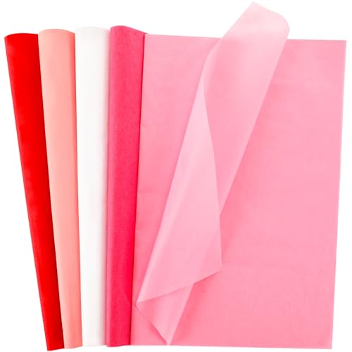 SANNIX 100 Sheets Red Pink White Tissue Paper 20 x 14 Inch Wrapping Paper