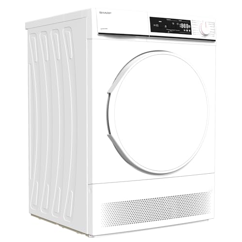 Sharp KD-NCA7S7PW91-DE Wäschetrockner, G, 7 kg, 15 Programme inkl. 12 Min. Kurzprogramm, Schontrommel mit LED-Beleuchtung, Weiß