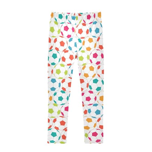 Colorful Soccer Ball Girls Leggings Dance Running Workout Yoga Pants