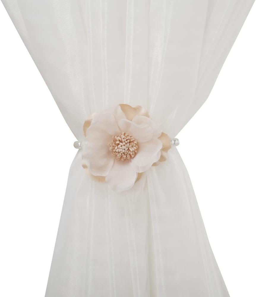 Ya Jin 2 Pack Handmade Natural Jute Curtain Tiebacks Velcro