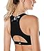 Produktbild DeepTwist Sport BH, Damen Laufen Gepolstert Bra Mittlere Unterstützung Schwarz Riemen Zurück Racerback BHS,UK-DT150-Black-S