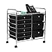 Mind Reader Storage Drawer Rolling Utility Cart, 9 Drawer Organizer, Black