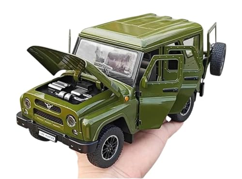Image of Model Car Exclusive Alloy Metal Pull Back Die-cast Car Metal Pullback Toy car with Openable Doors & Light Music Best Gifts Toys Kids (1:18 Scale UAZ Russian - Green)