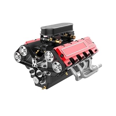 ENGINEDIY TOYAN V8 Engine Modle That Works,1/10 4-Stroke Engine Model for RC Car and Boat Vehicle Engine Model Assembly Kit for Adults to Build (Kit Version)