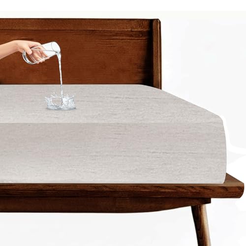 Image of The Furnishing Tree Single Size Mattress Protector 72x30 Inch | 100% Waterproof, Cotton Feel, Breathable & Hypoallergenic | Fitted Bed Cover (Fits Up to 10 inch) | 1 Year Warranty, Grey