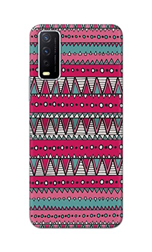 Image of Printed Hard Back Cover Case for Vivo Y12s | Y12s 2021 | Y12G | Y20A | Y20G Back Cover (Geometric Vintage Pattern) -1803