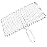 Toddmomy Edelstahl Grillkorb für Fisch und Gemüse mit Sicherem Griff für Outdoor Barbecue und Picknick Vielseitiges Grillzubehör für Garnelen und Chicken Wings