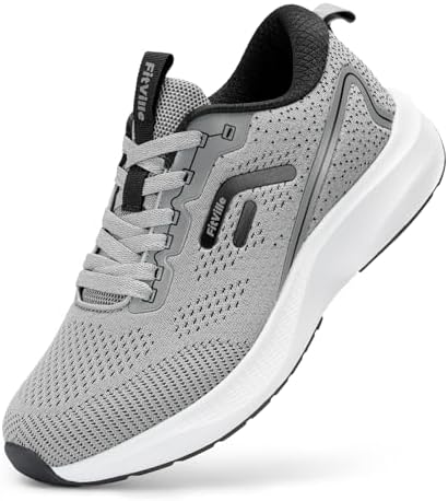 FitVille Men's Lightweight Running Shoes Breathable Mesh JetCore Walking Workout Shoe Sneakers V1 with Arch Support for Plantar Fasciitis