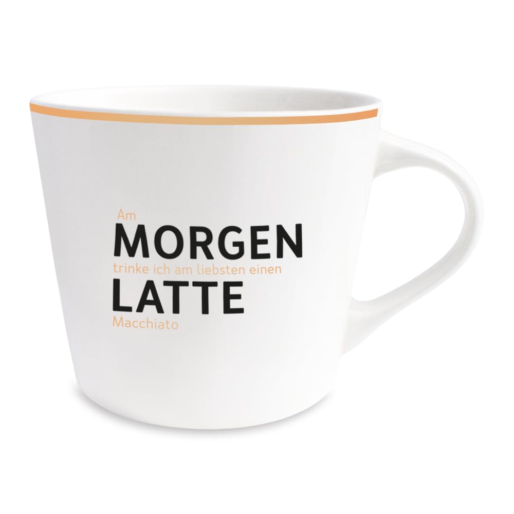 Grafik-Werkstatt Coffee Cup with Real Gold Porcelain Mug 420 ml Morning Latte