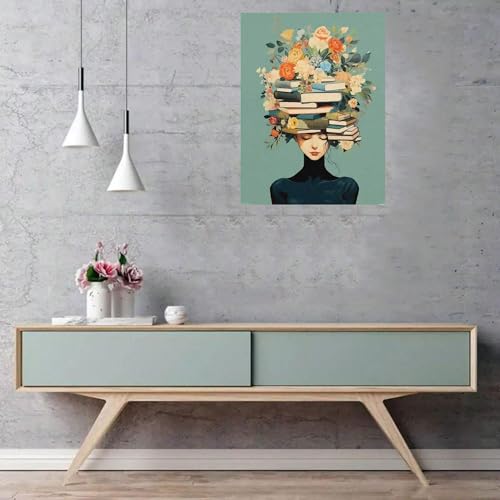 Affiche florale de bibliothèque déco murale salon vintage 50x70 - 2