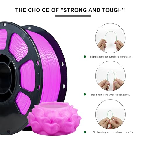 Image of iBOSS 3D Printer Filament, Temperature Color Change PLA+ Filament 1.75mm, Neatly Wound 3D Printing Filament, Dimensional Accuracy + /-0.02mm, Fit for Most FDM 3D Printers, 1KG Spool. (Purple to Pink)