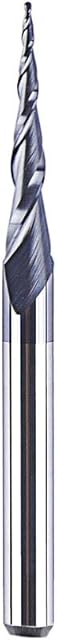 SpeTool R0.25-D1/8 Solid Tungsten Carbide Tapered End Mill Ball Nose 2 Flutes TiAlN Coated CNC Carving Engraving Tool