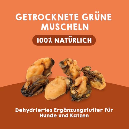 Grünlippmuschel für Hunde und Katzen Natürlicher Snack für die Gelenke mit Omega-3-Glucosamin MSM Fördert die Beweglichkeit der Gelenke und des Knorpels. Ohne Zusatzstoffe | MAIKAI
