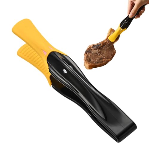 Pinza da cucina per cucinare, design a forma di, in silicone resistente al calore, punta in silicone per manico forte, spatola per grigliare, arrostire, barbecue