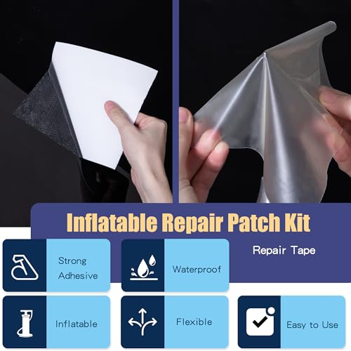 Breliter Inflatable Waterproof Repair Tape - Waterproof TPU Patch Repair Kit, Sealing Repair Tape for Air Mattress, Bounce House, Inflatable Toys, Swimming Ring - 4in x 6.6ft