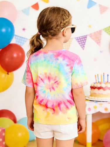 Image of Girls' Birthday Girl Letter Print T-Shirt with Bracelet, Pink, Size 4-12Y, Short Sleeve