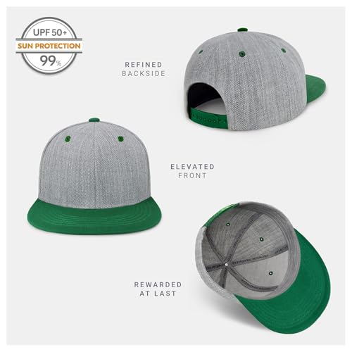 Image of CHOK.LIDS Classic Snapback Flat Bill Hat Blank Adjustable Baseball Cap | Structured high crown, flat visor, blank front for customization, adjustable snap closure, trendy everyday style