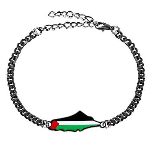 Vivaday Palestinian Colors Link Bracelet | Unique Freedom Palestinian Heritage Jewelry | Symbol of Peace Bracelets | Handmade Middle Eastern Style Band YA5031