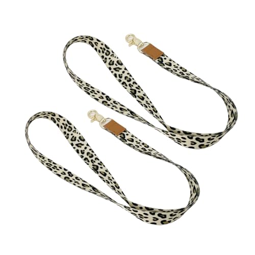 Auriselle 2 piezas giratorias 360 grados estampado de leopardo cordón teléfono colgante llaves llevar alrededor del cuello mosquetón teléfonos móviles identificación viajes conferencias uso diario